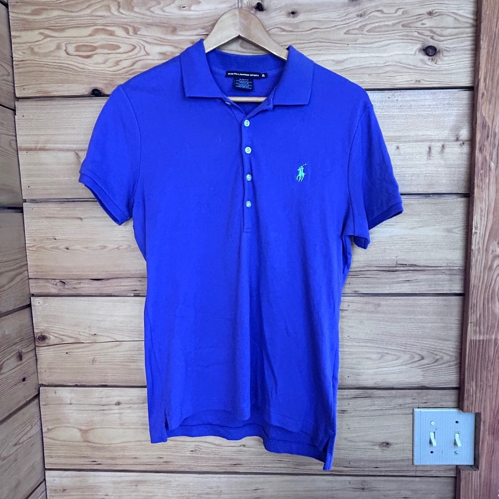 Ralph Lauren Sport Purple Slim Fit Cotton Polo Shirt XL Lime Green Pony‎ Logo